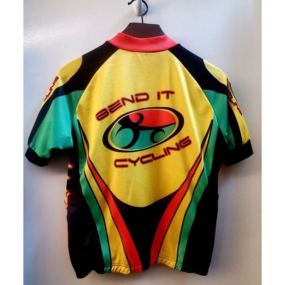 Bend It Cycling Jersey Bundle LG Club Cut (1) Org/Yel(1) Org/Yel/Grn Cycle Bike - Picture 7 of 16